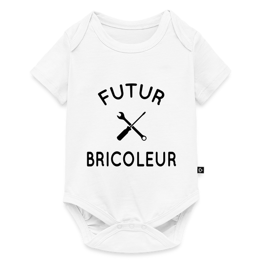 Body Bébé bio manches courtes - Futur bricoleur - blanc
