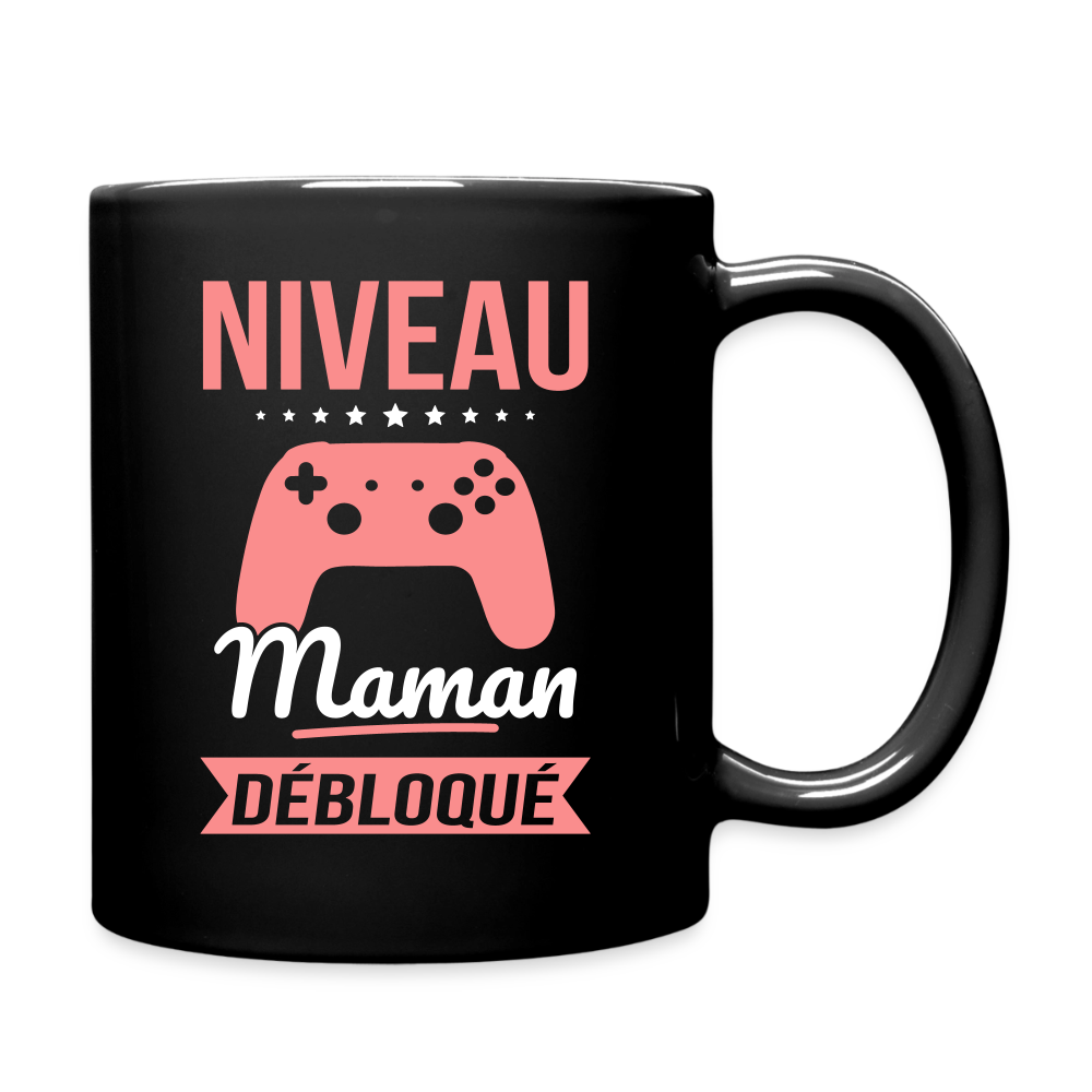 Mug uni maman - Niveau maman débloqué - noir