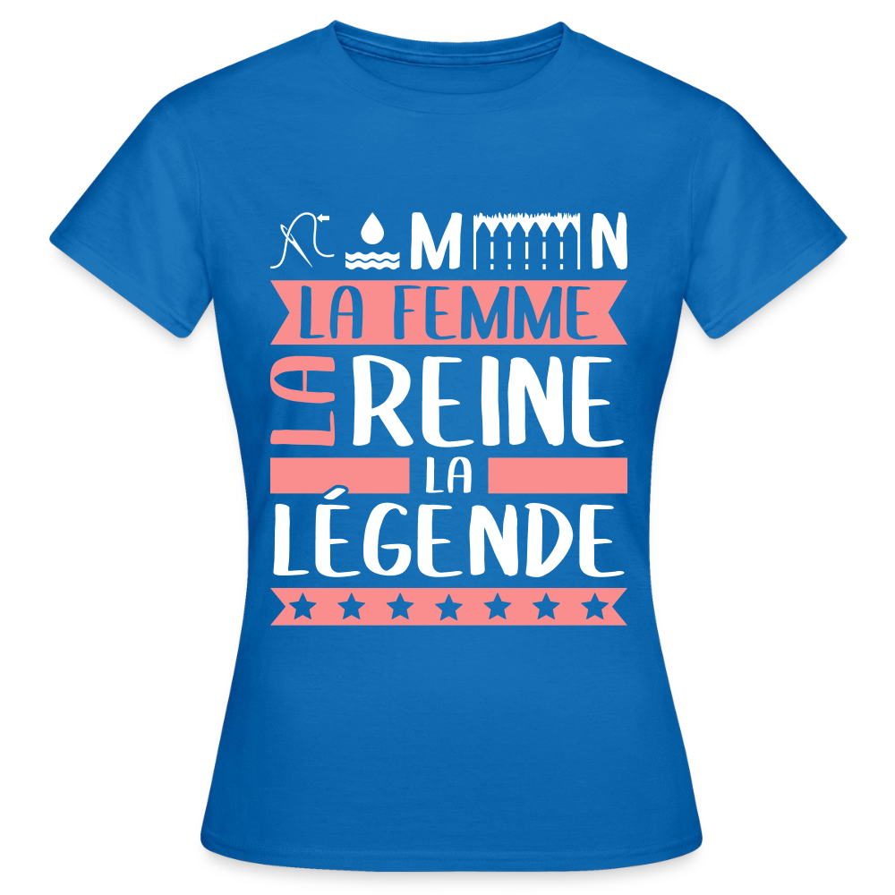T-shirt femme Philomène rébus – La femme, la reine, la légende - bleu royal