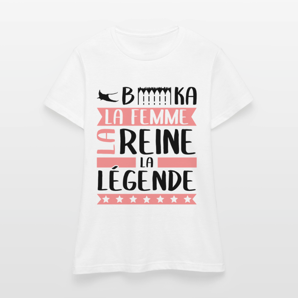 T-shirt femme coloris clair Rébecca rébus – La femme, la reine, la légende - blanc