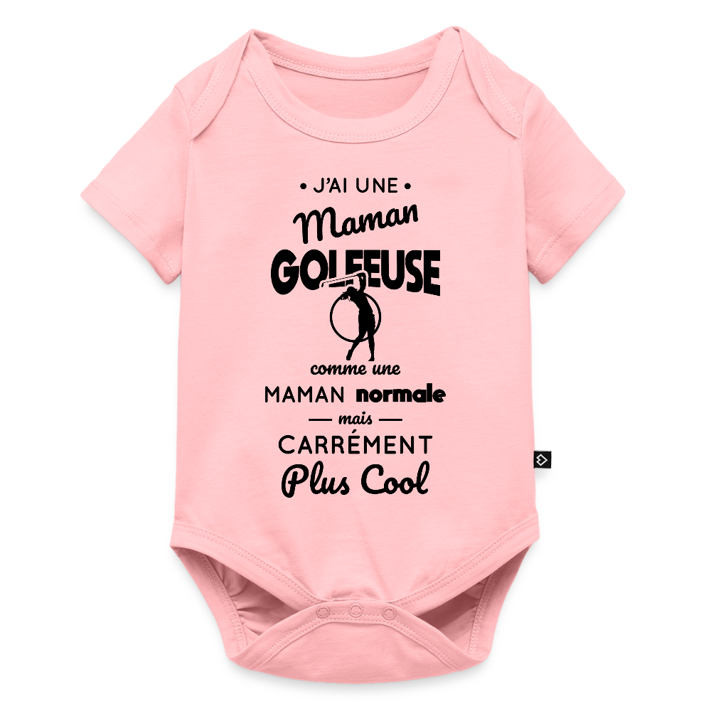 Body Bébé bio manches courtes - J'ai une maman golfeuse - rose