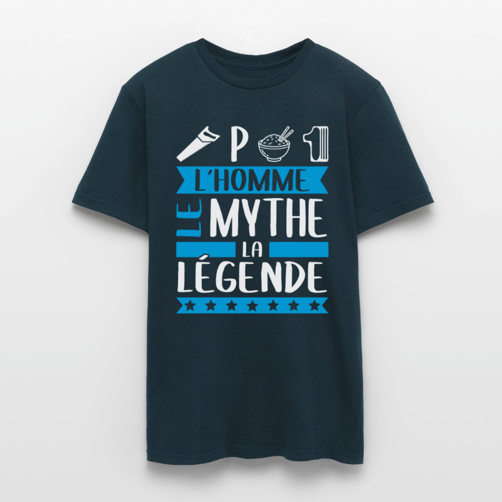 T-shirt homme Cyprien rébus – L’homme, le mythe, la légende - marine
