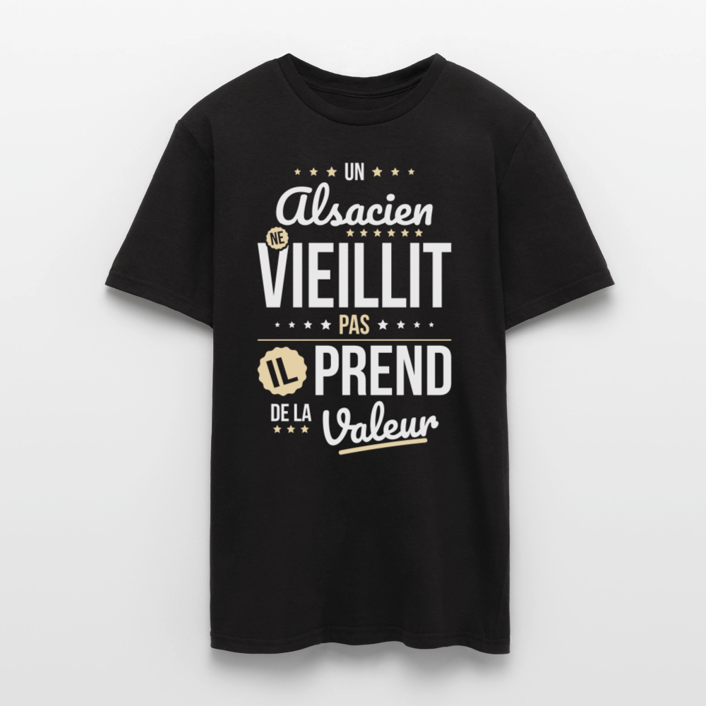 T-shirt Homme - Un Alsacien ne vieillit pas - noir