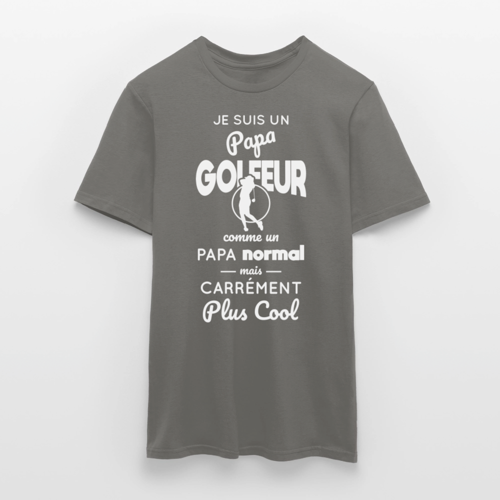 T-shirt Homme - Papa golfeur plus cool - gris graphite