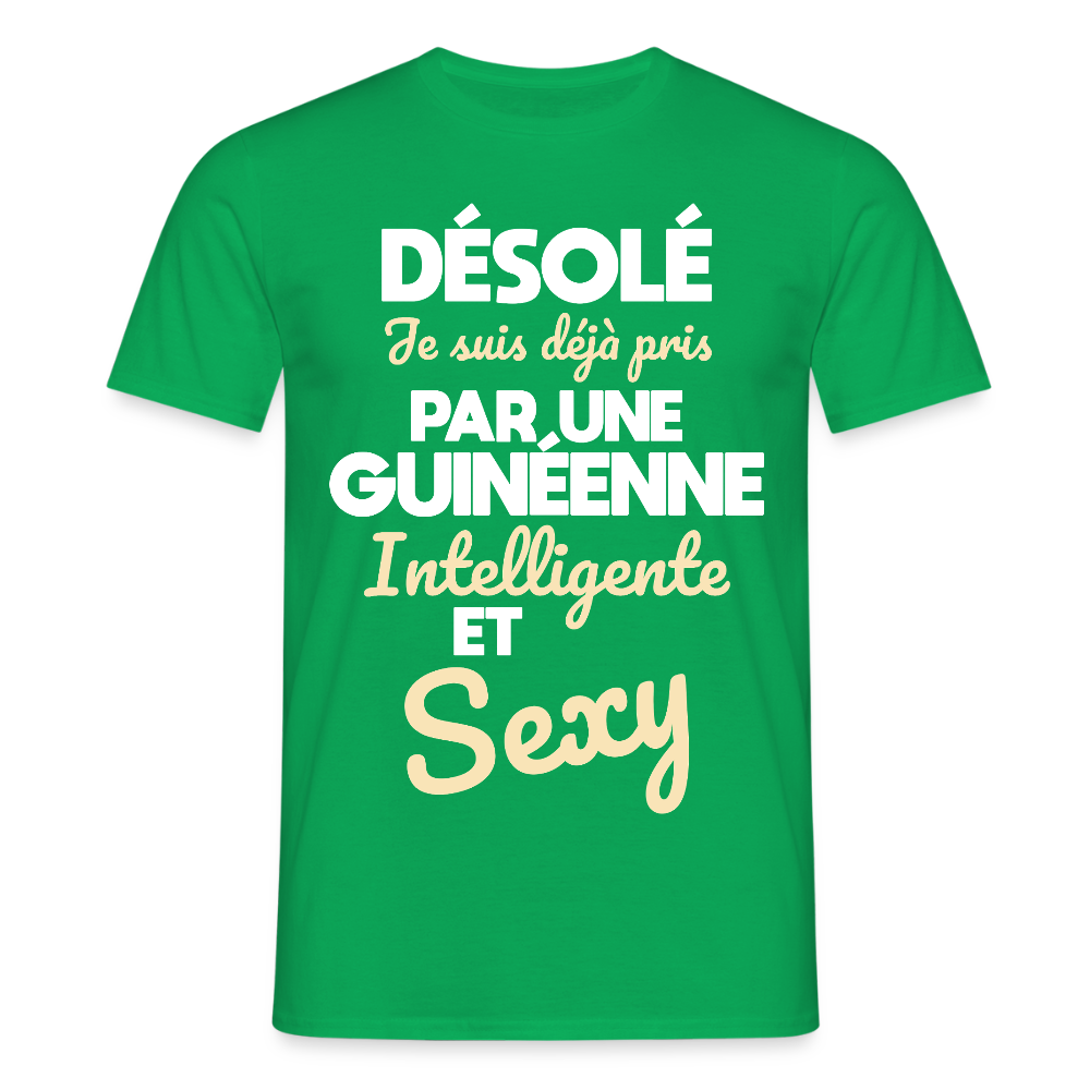 T-shirt Homme -  Je suis déjà pris par une Guinéenne intelligente et sexy - vert