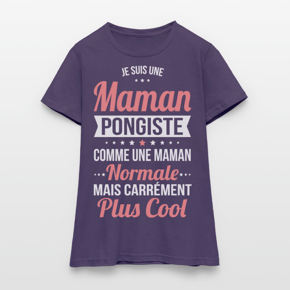 T-shirt Femme - Maman pongiste plus cool - violet foncé