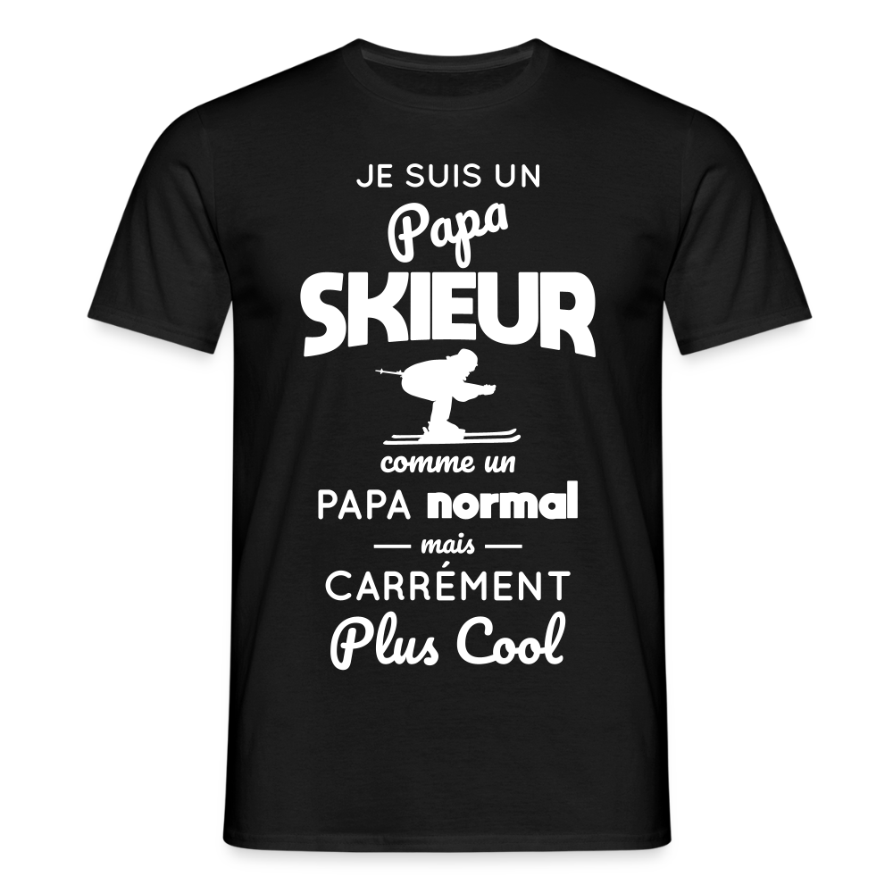 T-shirt Homme - Papa skieur plus cool - noir