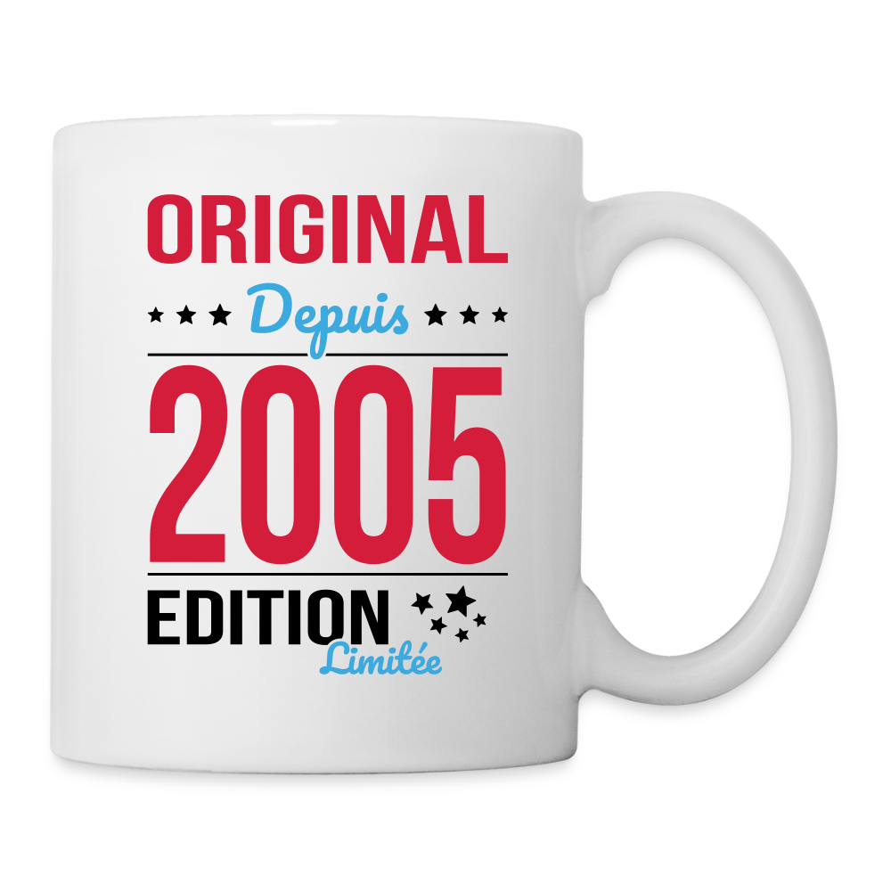 Mug blanc - Anniversaire 20 Ans - Original depuis 2005 - blanc