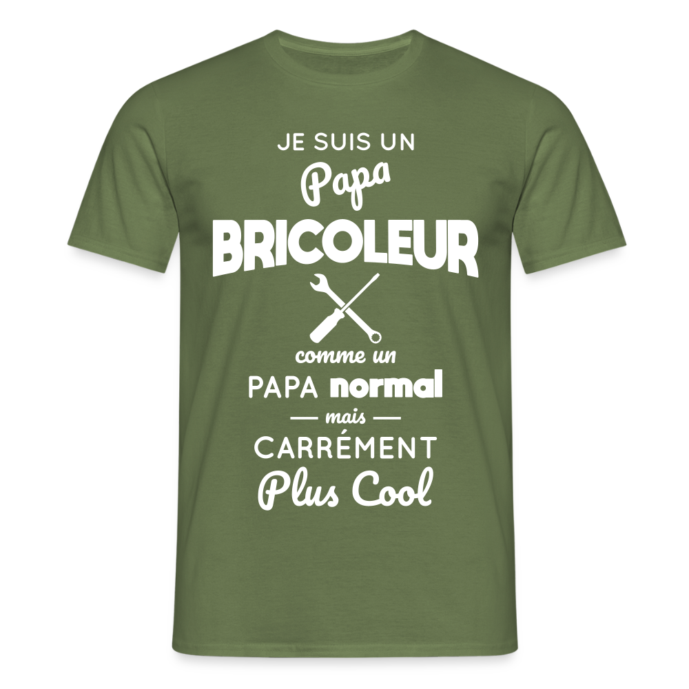 T-shirt Homme - Papa bricoleur plus cool - vert militaire