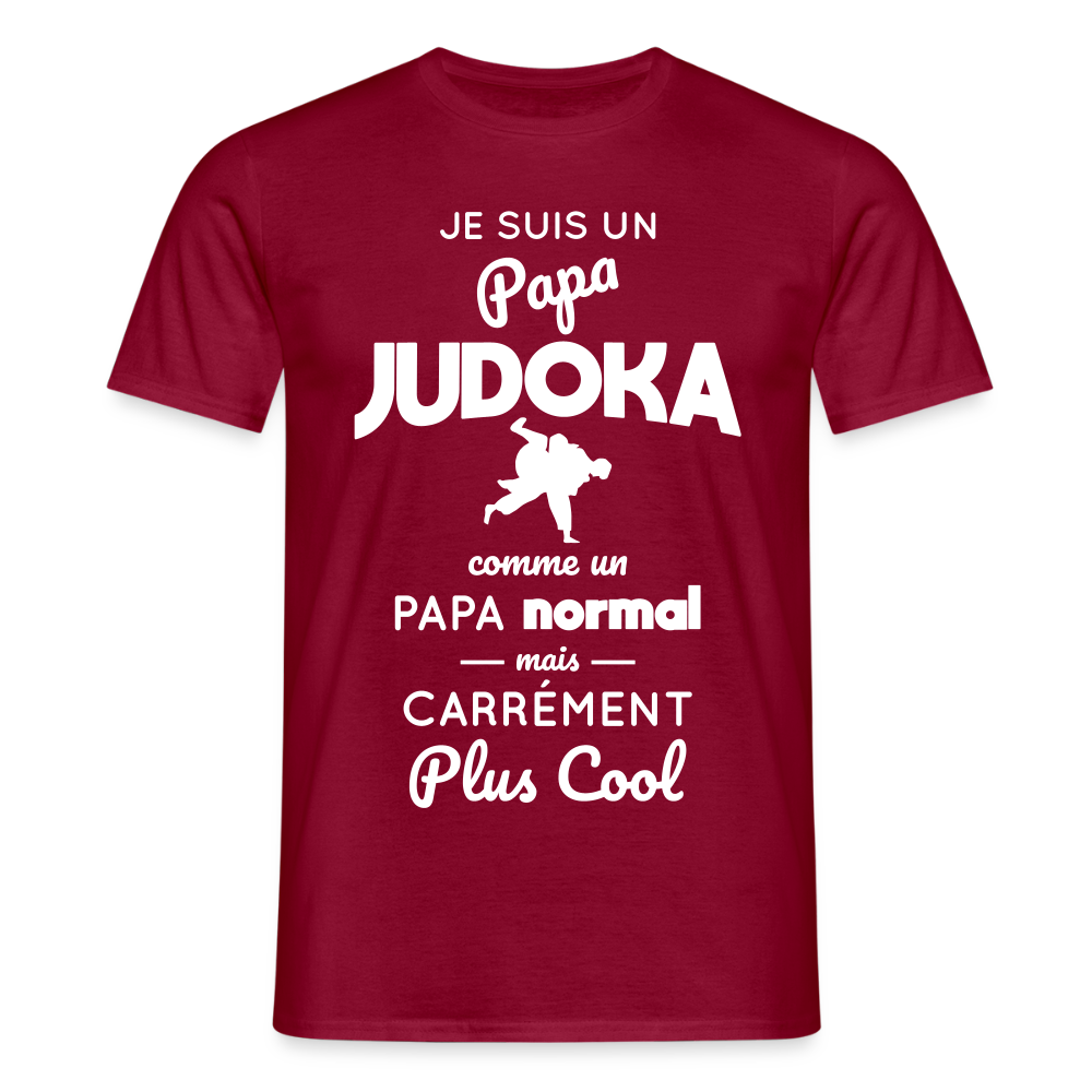 T-shirt Homme - Papa judoka plus cool - rouge brique