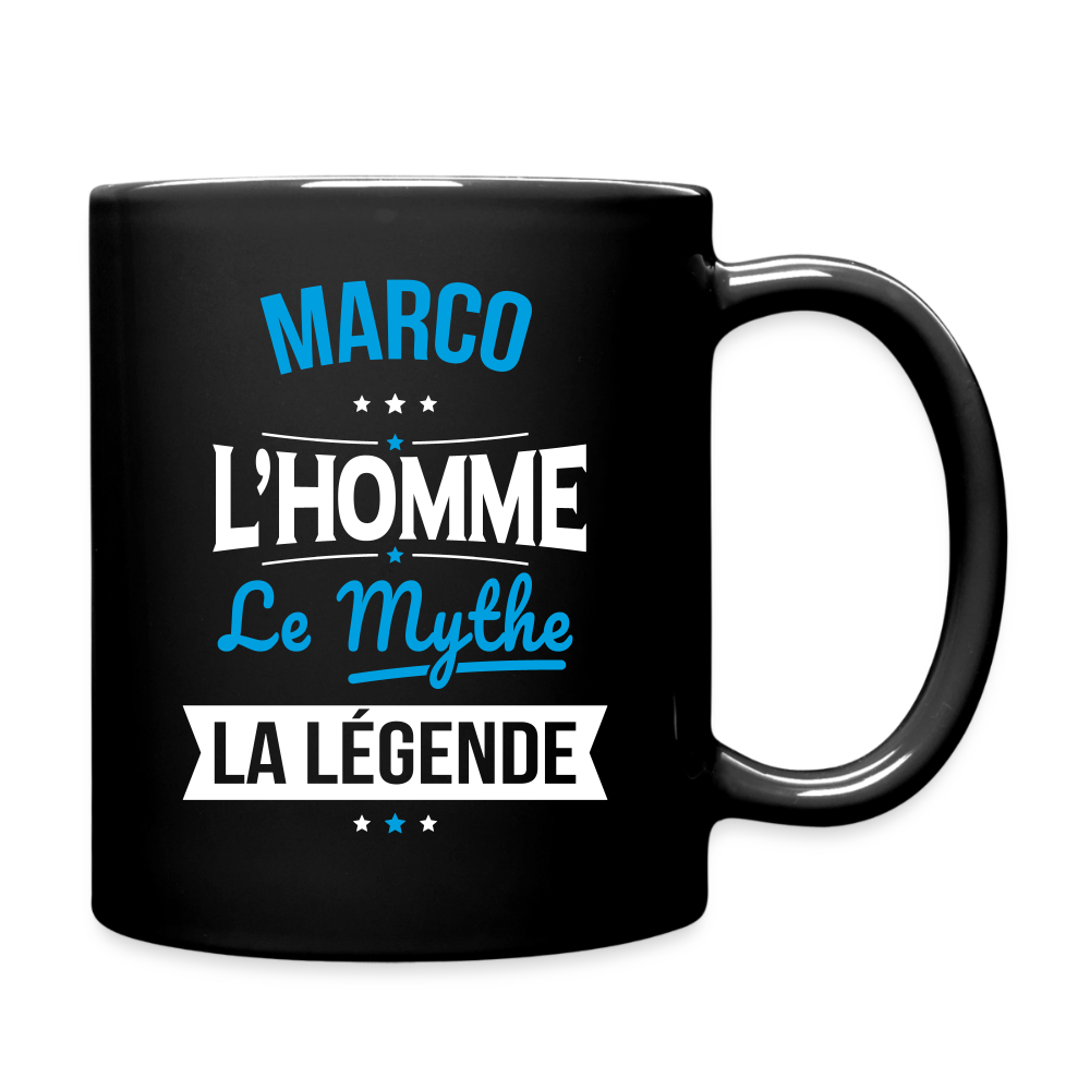 Mug uni Marco l’homme le mythe la légende – Mug cadeau original - noir