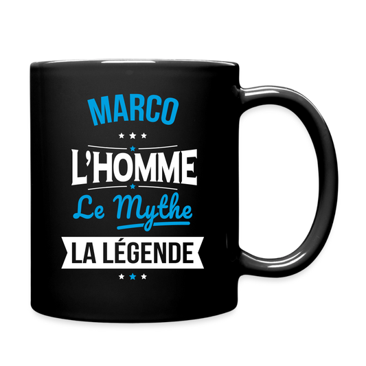 Mug uni Marco l’homme le mythe la légende – Mug cadeau original - noir