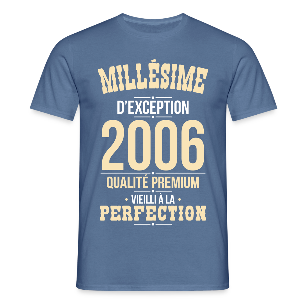 T-shirt Homme 20 Ans 2006 – Millésime d’Exception - bleu pigeon 