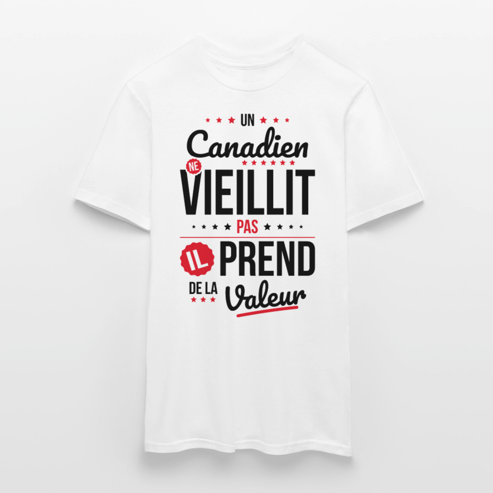 T-shirt Homme - Un Canadien ne vieillit pas - blanc