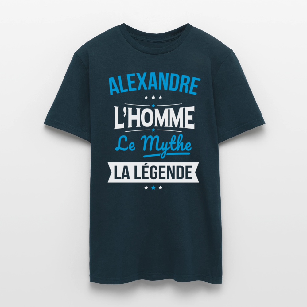 T-shirt Homme - Alexandre - l'Homme - le Mythe - la Légende - marine