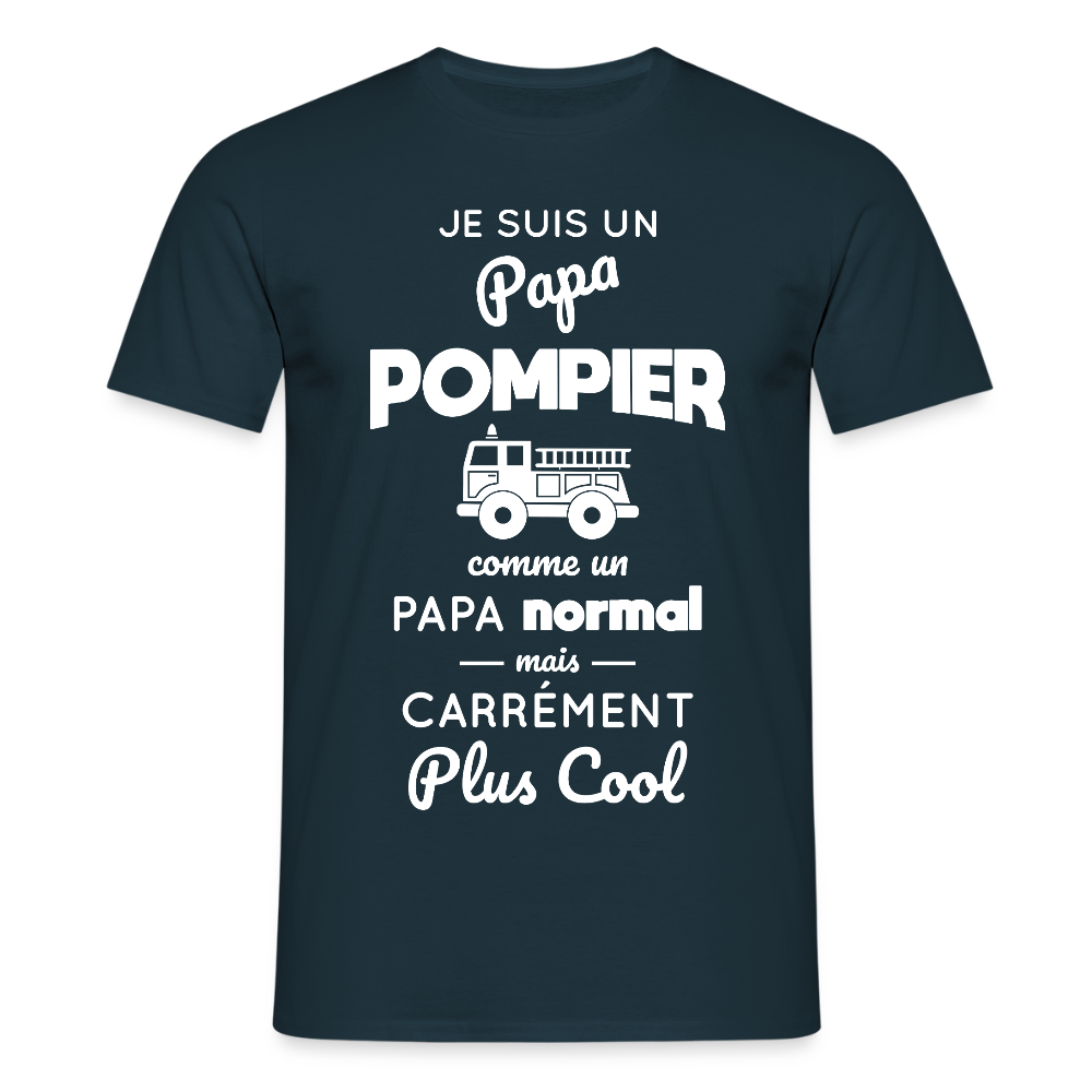 T-shirt Homme - Papa pompier plus cool - marine