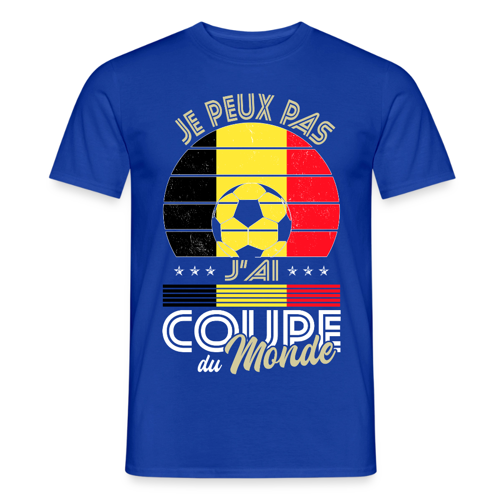 T-shirt Homme - Je peux pas j'ai Coupe du Monde - Belgique - bleu foncé
