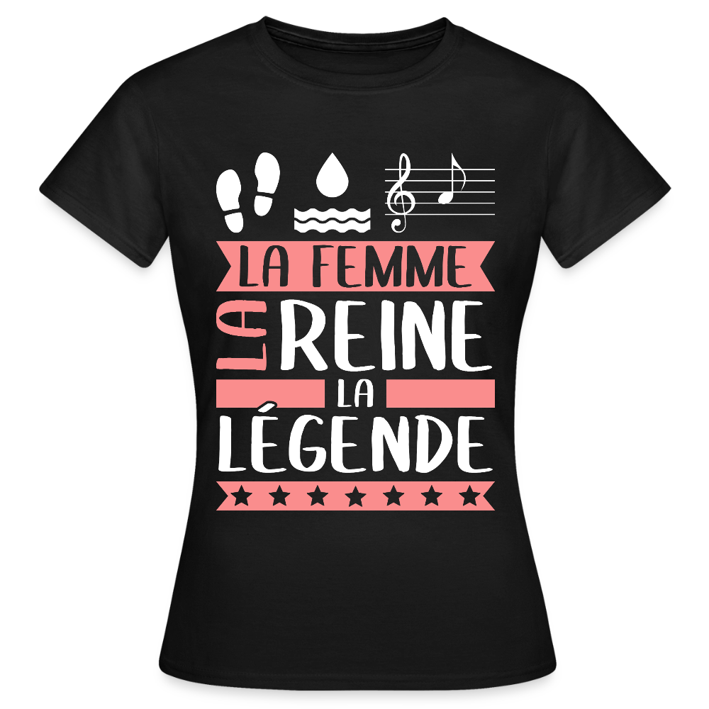 T-shirt femme Paola rébus – La femme, la reine, la légende - noir
