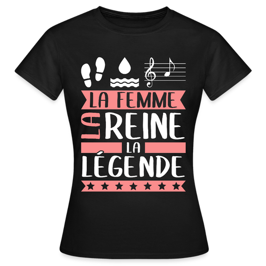 T-shirt femme Paola rébus – La femme, la reine, la légende - noir
