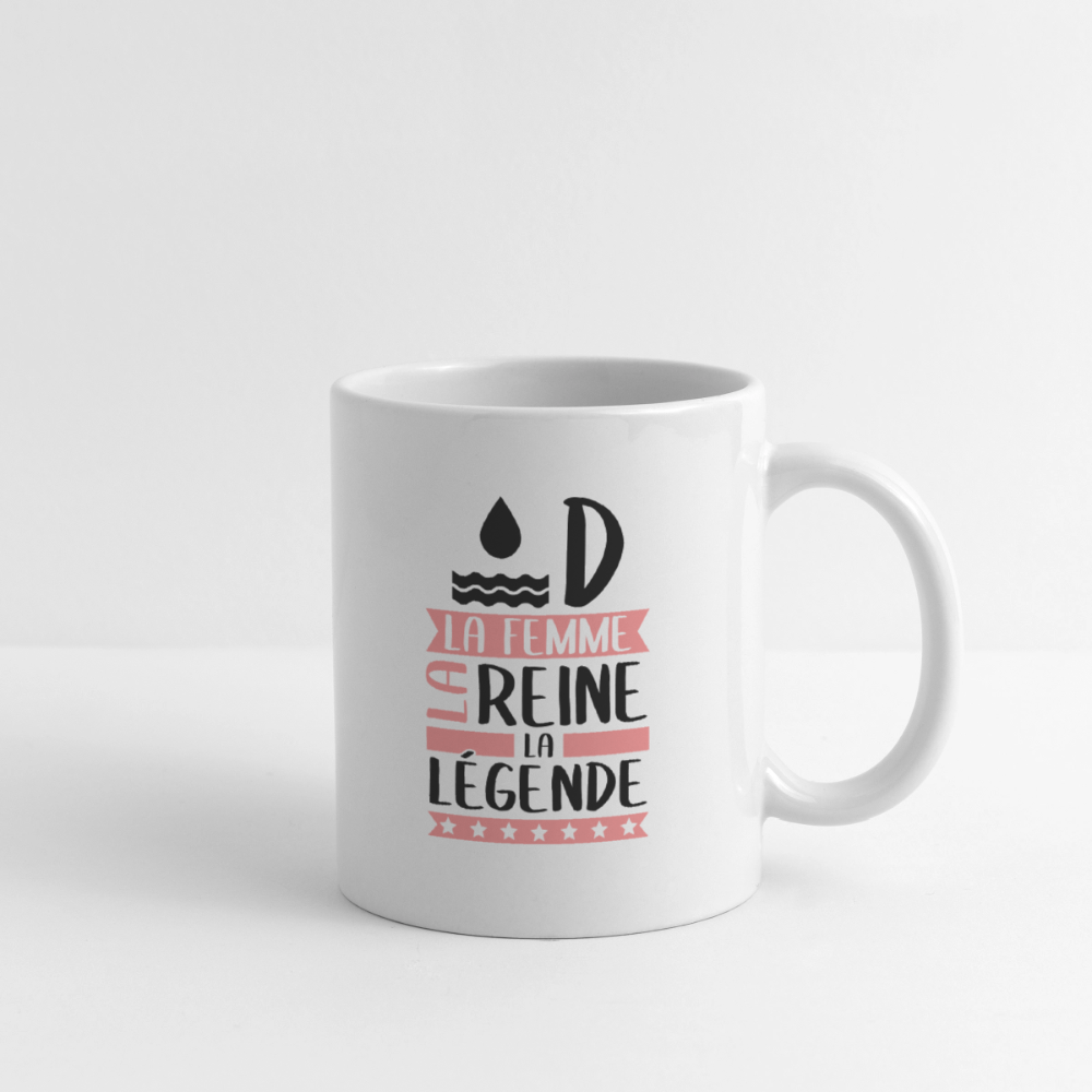 Mug blanc Aude rébus – La femme, la reine, la légende - blanc