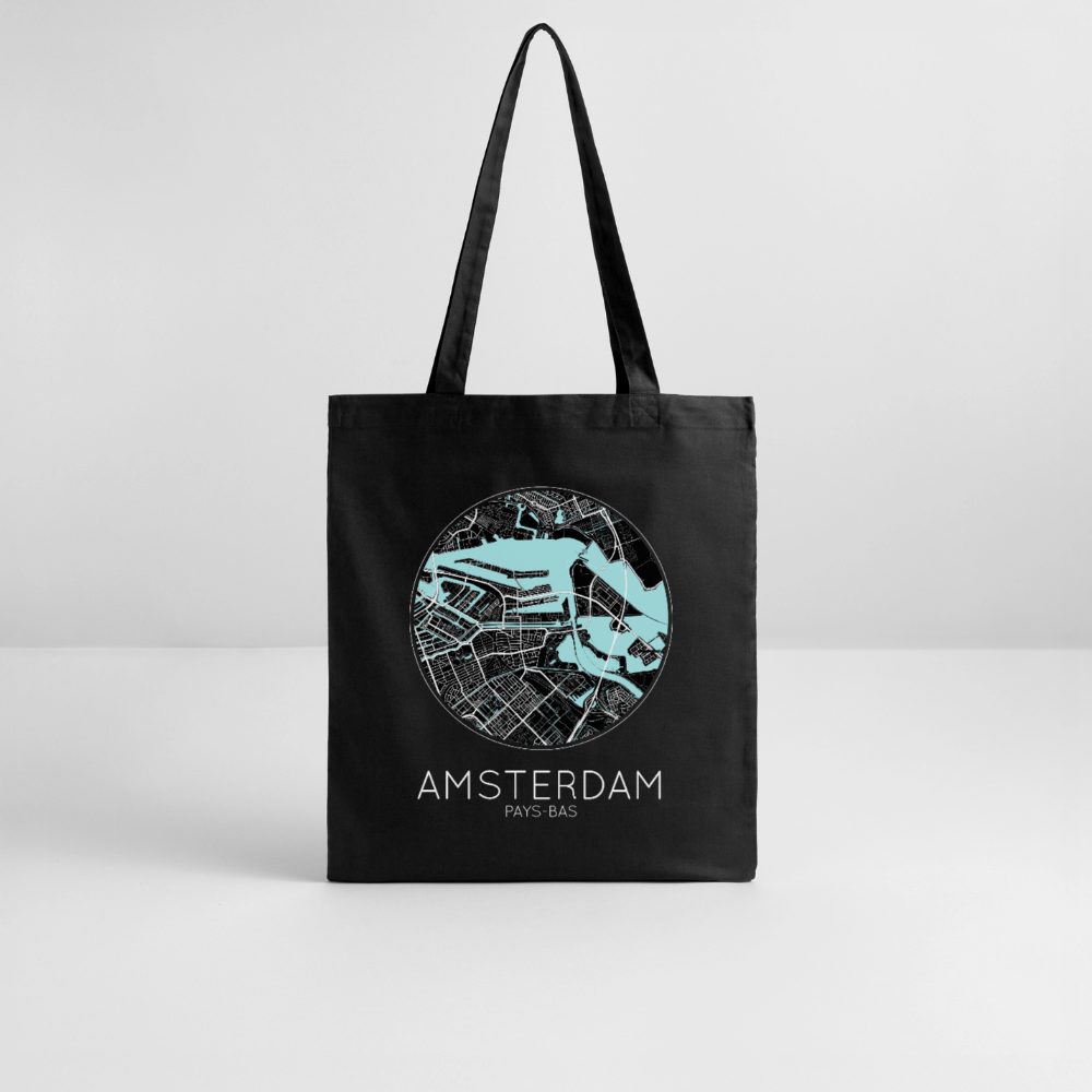 Tote Bag Amsterdam Bio – Plan d’Amsterdam - noir
