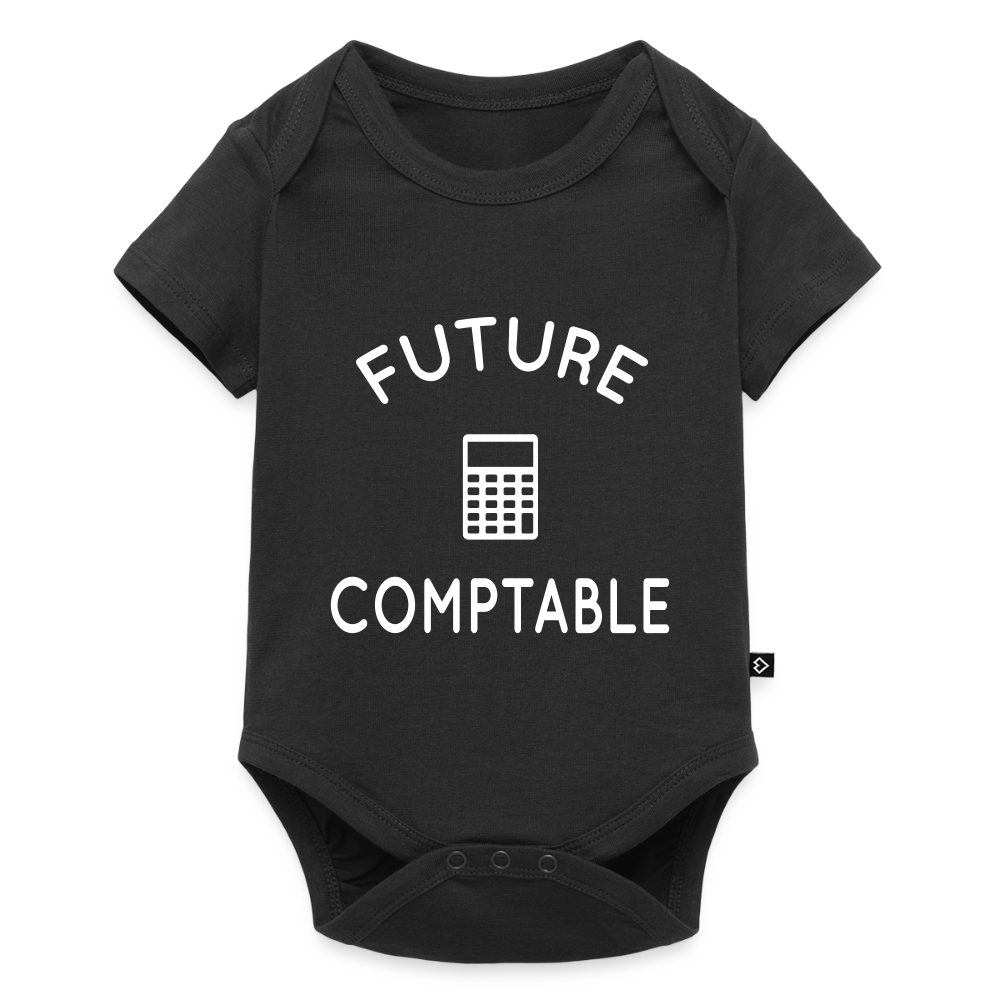 Body Bébé bio manches courtes - Future comptable - noir