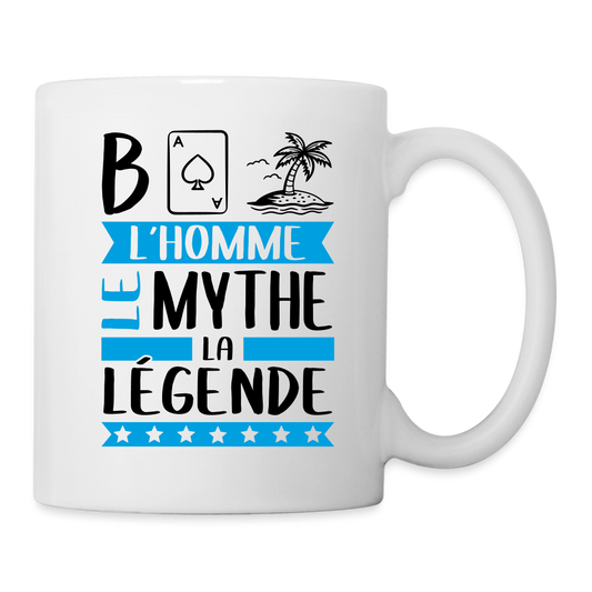 Mug blanc Basile rébus – L’homme, le mythe, la légende - blanc