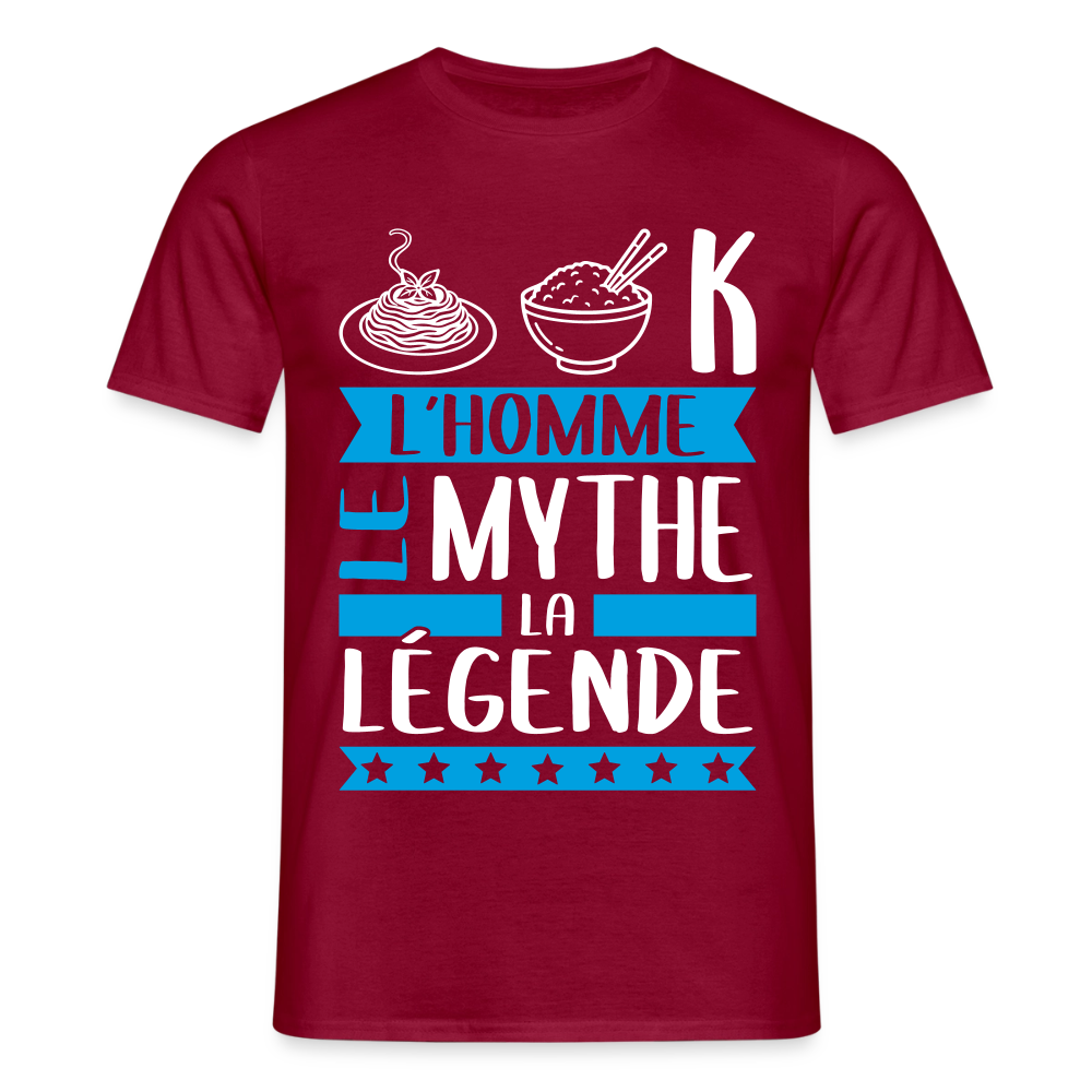 T-shirt homme Patrick rébus – L’homme, le mythe, la légende - rouge brique