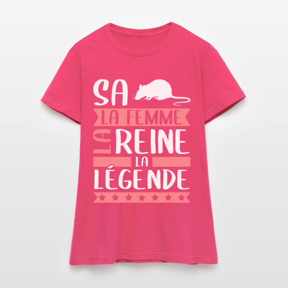 T-shirt femme Sarah rébus – La femme, la reine, la légende - rose azalée