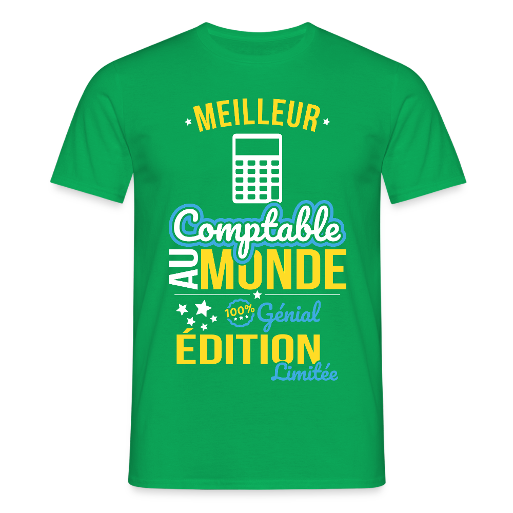 T-shirt Homme - Meilleur Comptable au monde - 100% génial - vert