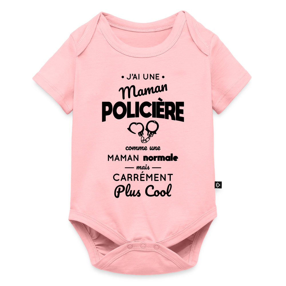 Body Bébé bio manches courtes - J'ai une maman policière - rose