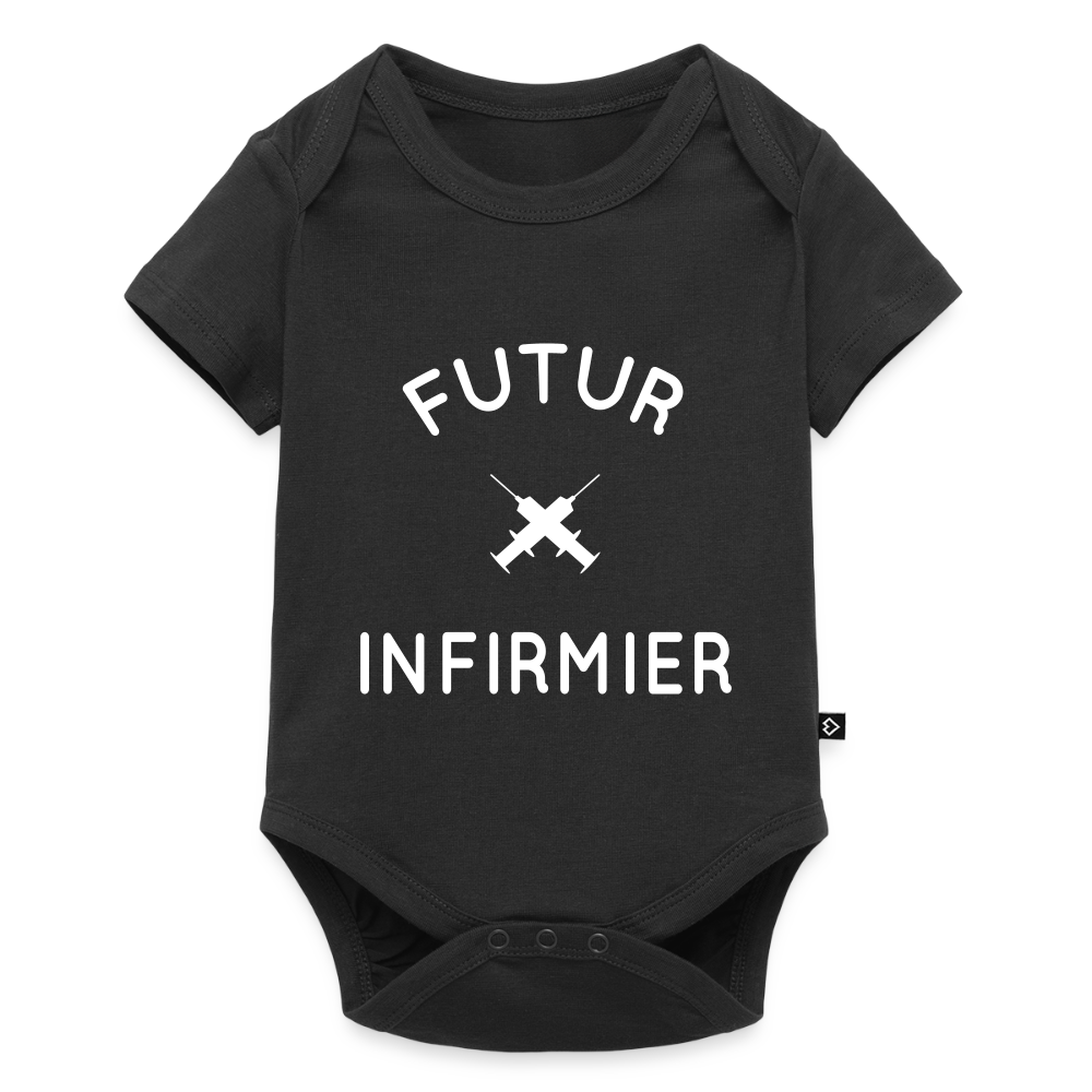 Body Bébé bio manches courtes - Futur infirmier - noir