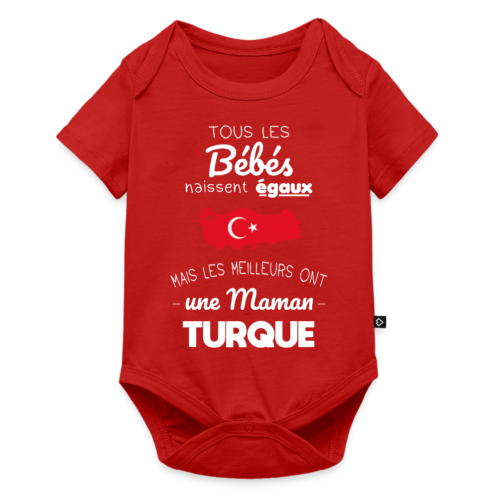 Body Bébé bio manches courtes - Les Meilleurs Ont Une Maman Turque - rouge
