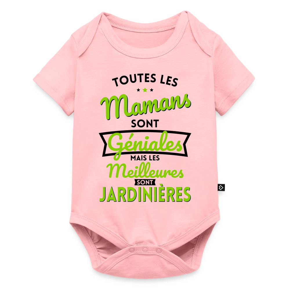 Body Bébé bio manches courtes - Mamans  géniales - Les meilleures sont jardinières - rose