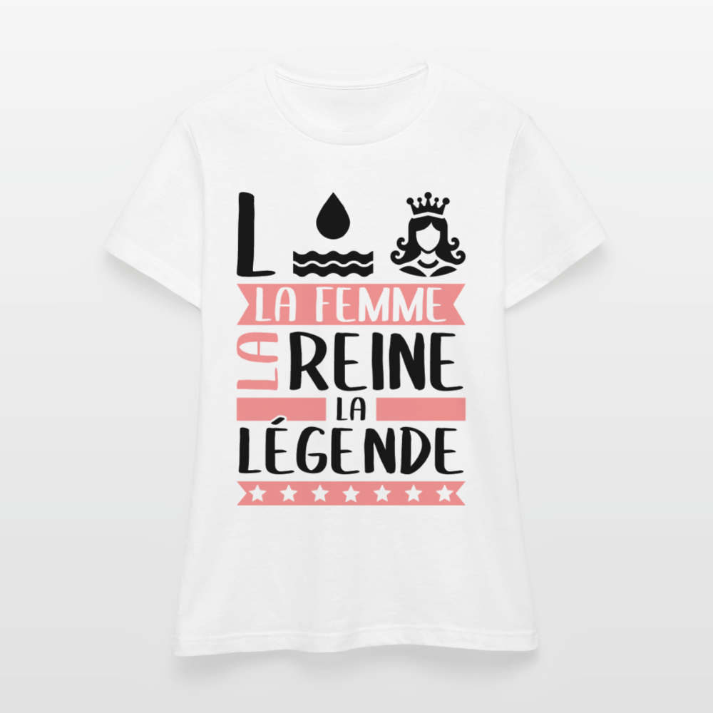 T-shirt femme coloris clair Lorraine rébus – La femme, la reine, la légende - blanc