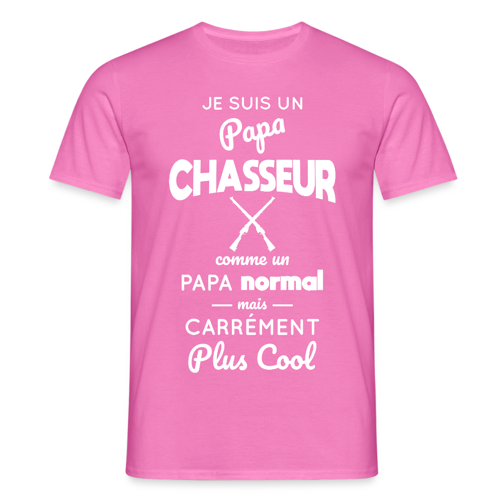 T-shirt Homme - Papa chasseur plus cool - rose