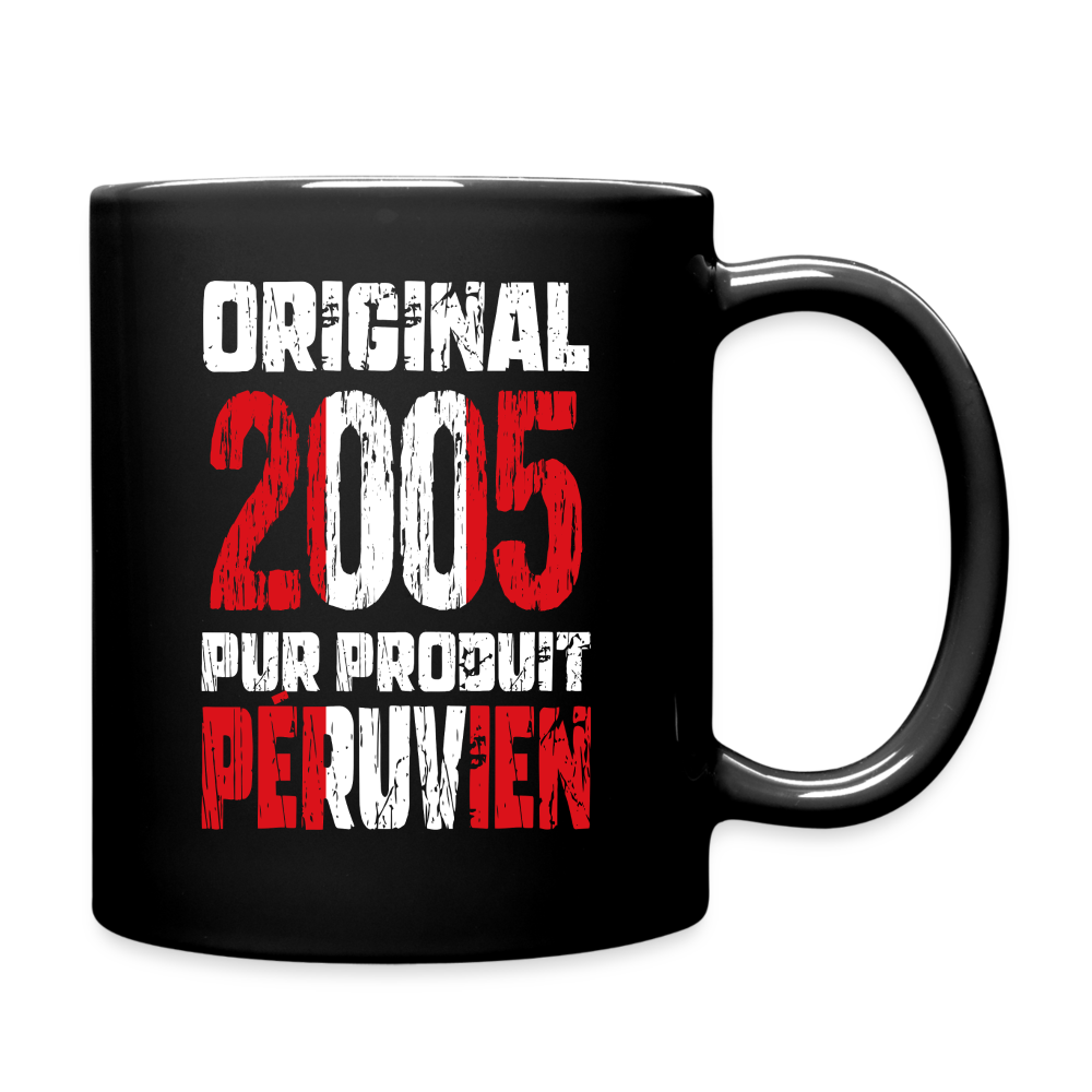 Mug uni - Anniversaire 20 Ans - Original 2005 - Pur produit Péruvien - noir