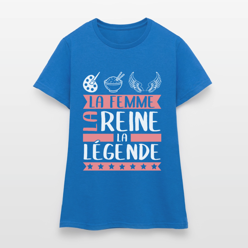T-shirt femme Arielle rébus – La femme, la reine, la légende - bleu royal