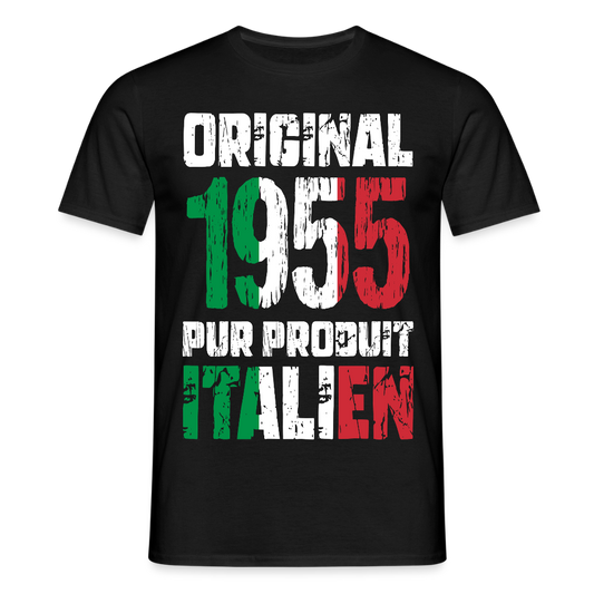 T-shirt Homme - Anniversaire 70 Ans - Original 1955 - Pur produit Italien - noir