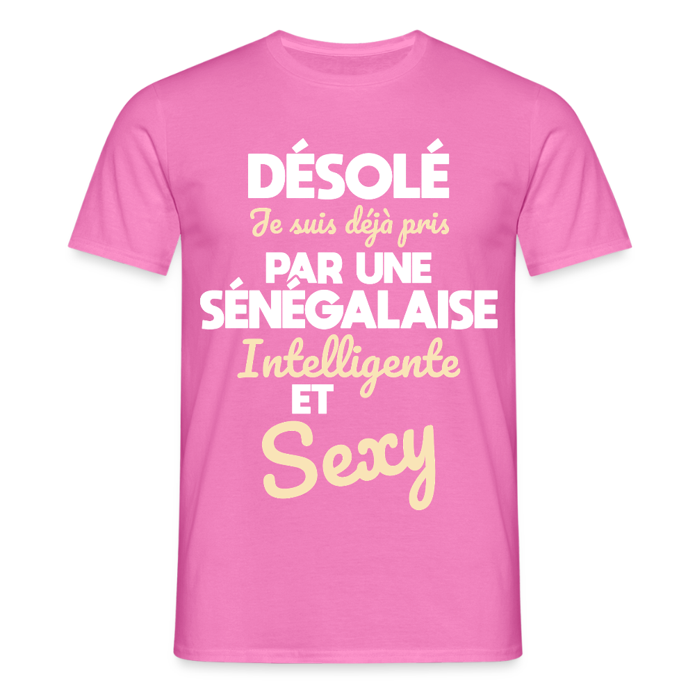 T-shirt Homme -  Je suis déjà pris par une Sénégalaise intelligente et sexy - rose