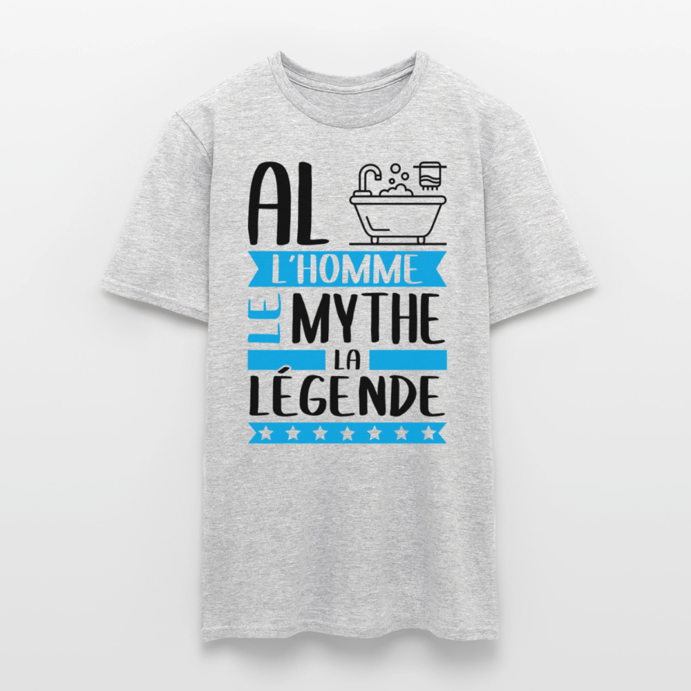 T-shirt homme coloris clair Albin rébus – L’homme, le mythe, la légende - gris chiné