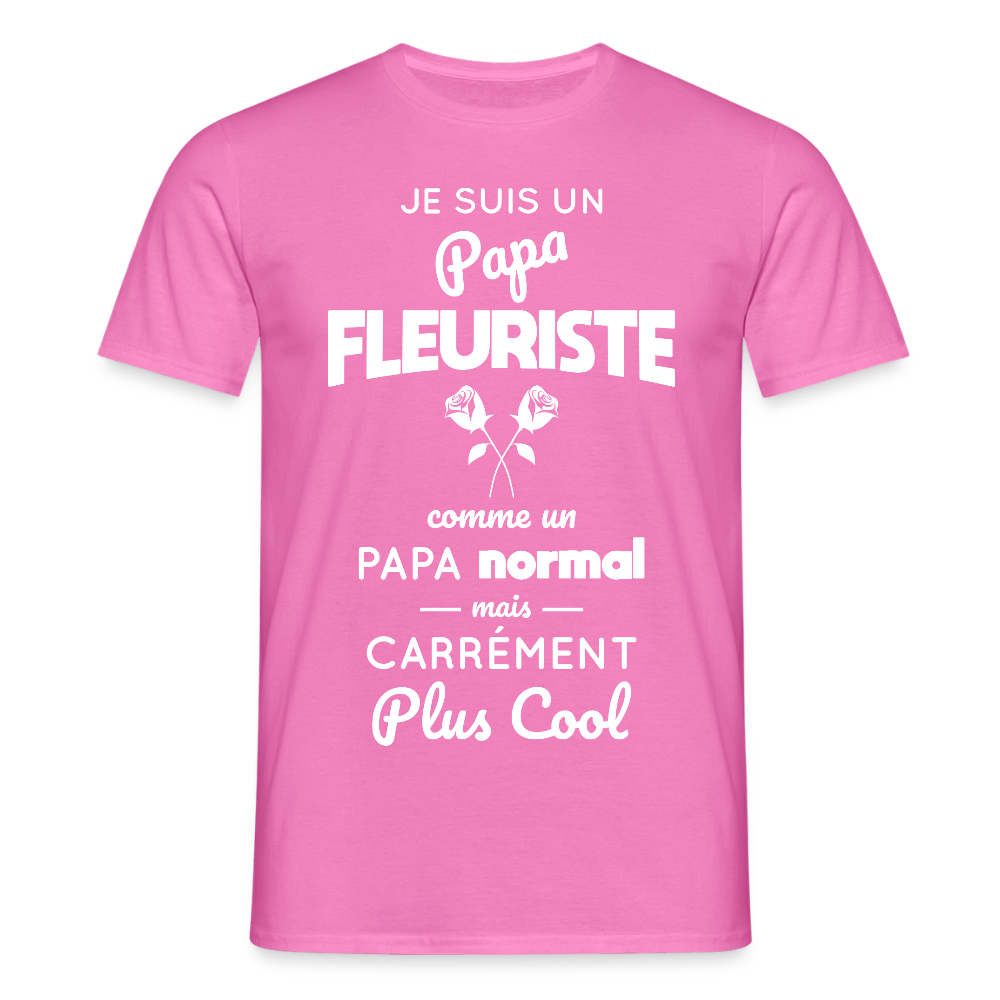 T-shirt Homme - Papa fleuriste plus cool - rose