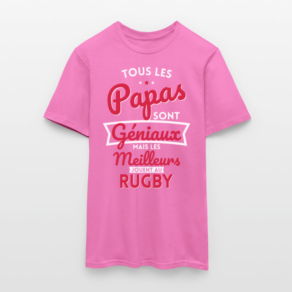 T-shirt Homme - Papas géniaux - Les meilleurs jouent au rugby - rose