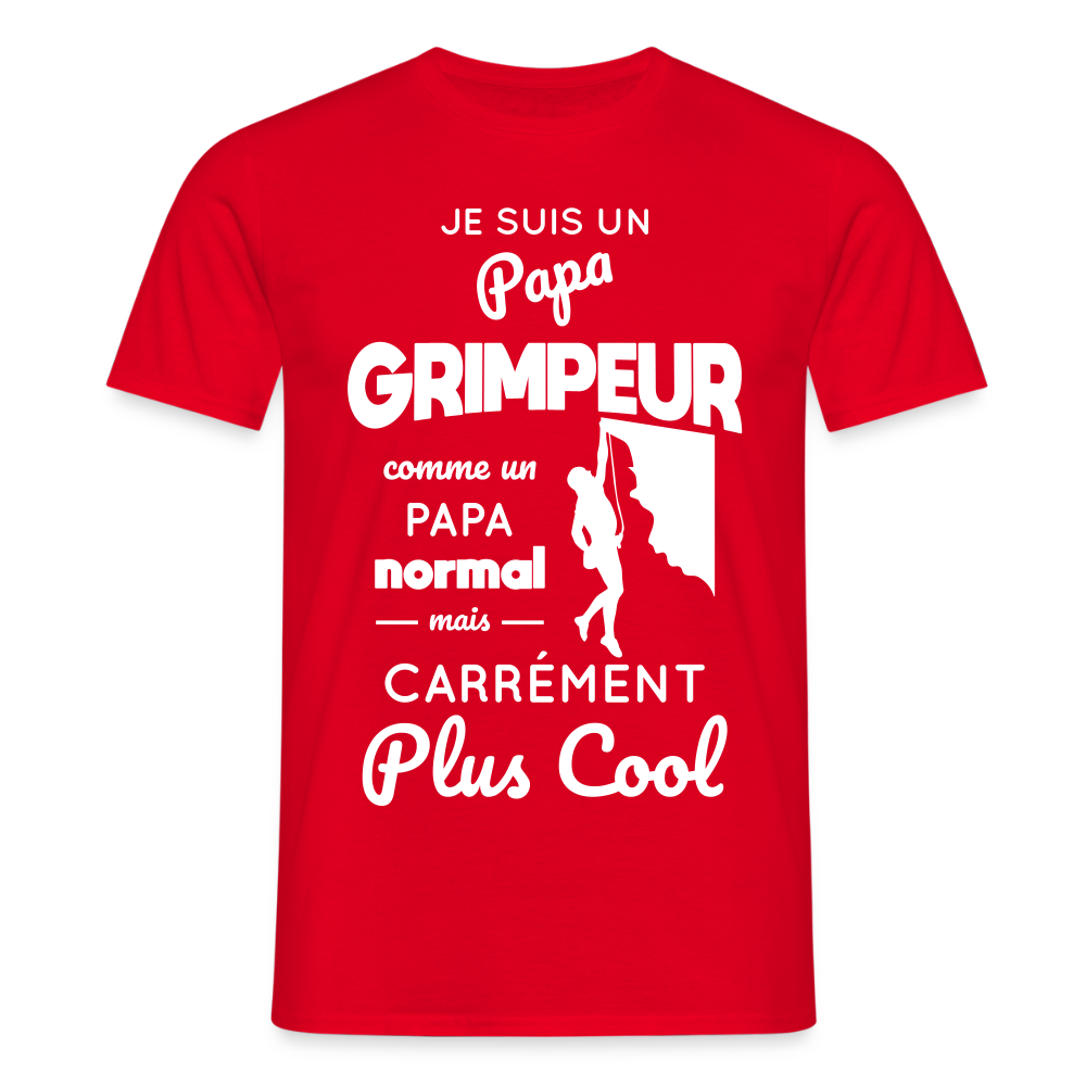 T-shirt Homme - Papa grimpeur plus cool - rouge