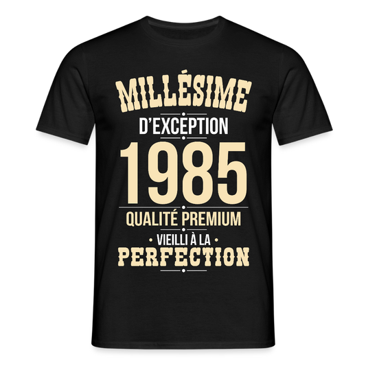 T-shirt Homme - Anniversaire 40 Ans - Millésime 1985 - noir