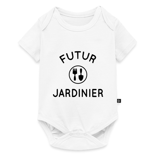 Body Bébé bio manches courtes - Futur jardinier - blanc