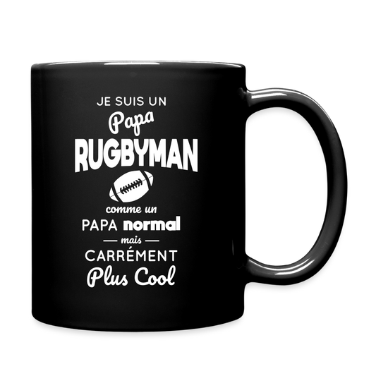 Mug uni - Papa rugbyman plus cool - noir