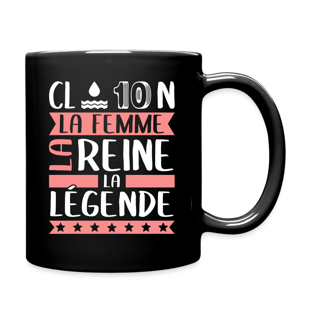Mug uni Claudine rébus – La femme, la reine, la légende - noir