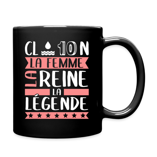 Mug uni Claudine rébus – La femme, la reine, la légende - noir
