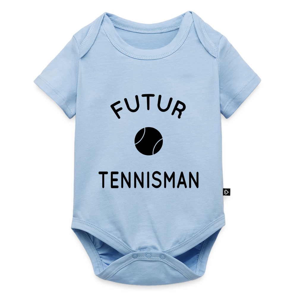 Body Bébé bio manches courtes - Futur tennisman - bleu clair